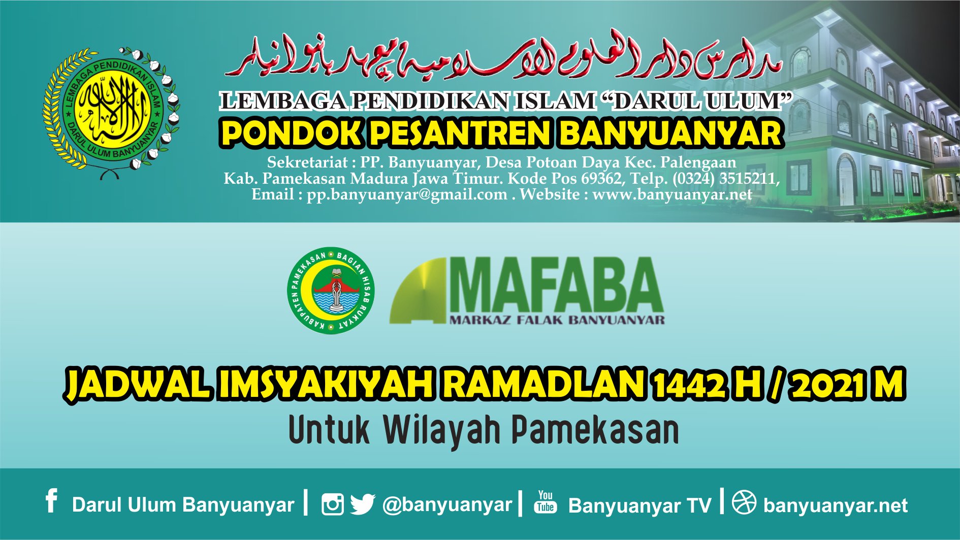 MAFABA : Jadwal Imsakiyah Ramadlan 1442 H Untuk Wilayah Pamekasan